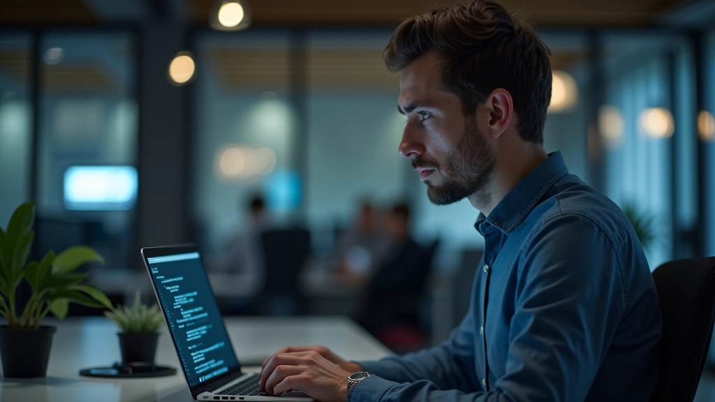 Datorprogrammētāja, kas strādā ar neirālo tulkošanas modeļu kodiem datorā